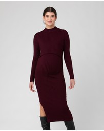 Ripe Maternity - Nella Rib Nursing Knit Dress