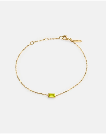 Kirstin Ash - Baguette Birthstone Bracelet August Peridot