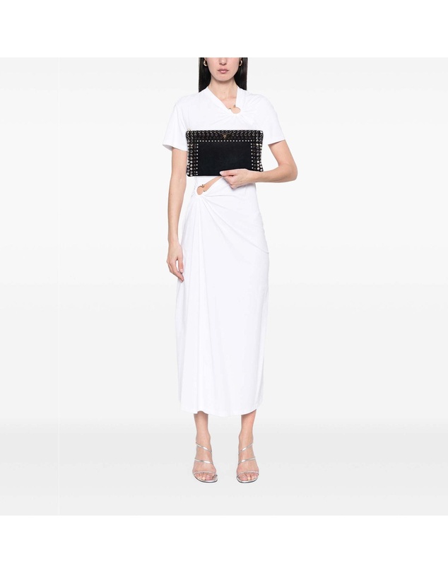 Pre-Loved by Azura Reborn - Pre-Loved Canvas Canapa Studded Vernice Clutch