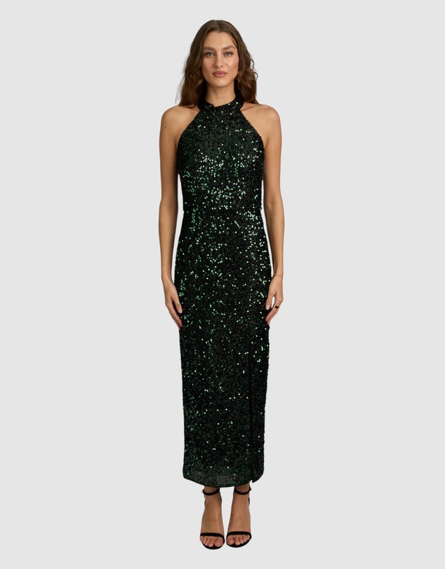 Romance by Honey and Beau - Marionne High Neck Maxi Dress