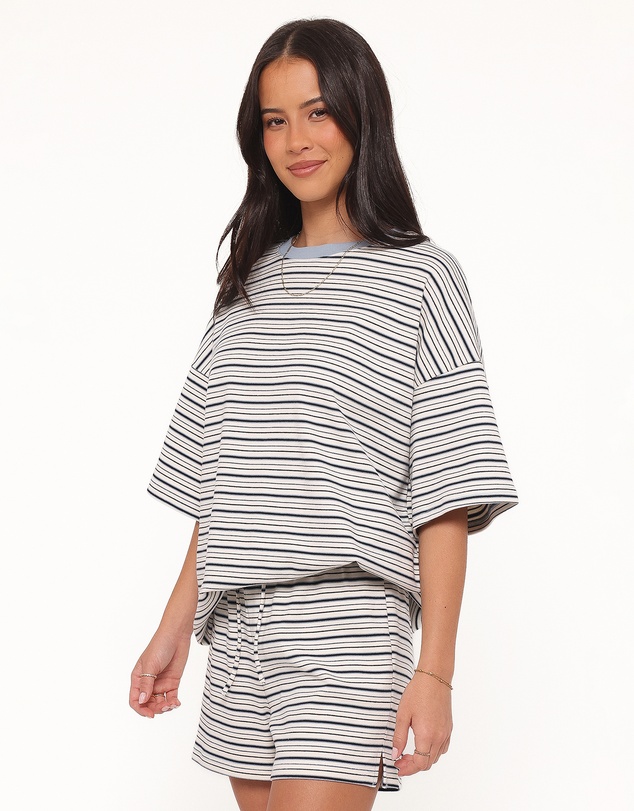 Petal & Pup - Hellen Stripe Short Set - Blue/Cream Stripe