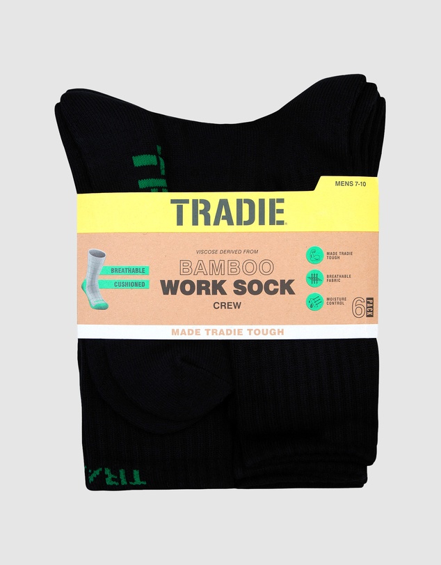TRADIE - 6pk Bamboo Ribbed Sock
