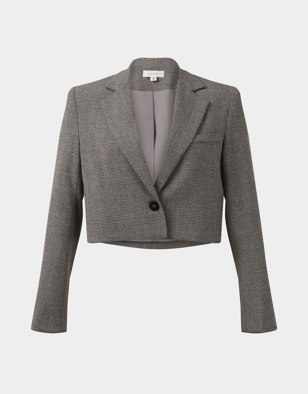 Forcast - Kai Checked Crop Blazer