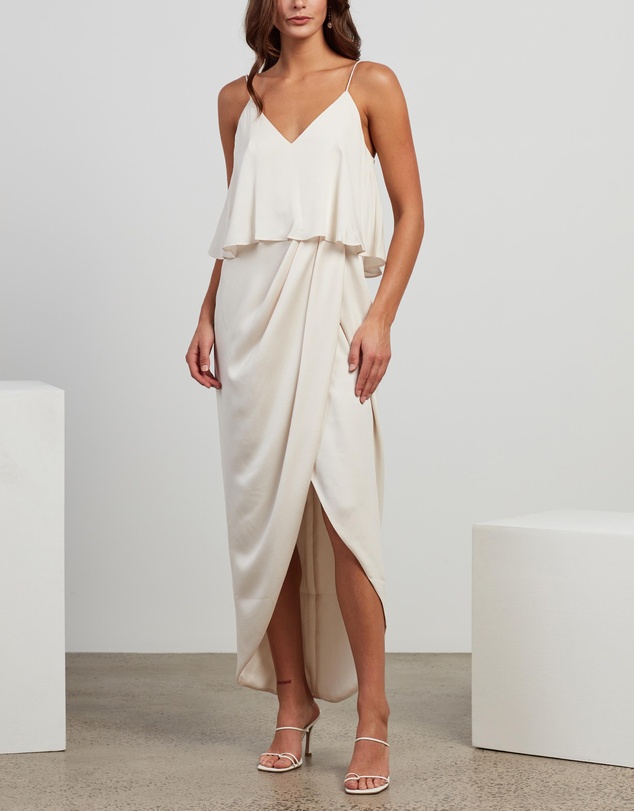 Shona Joy - Luxe Draped Cocktail Frill Dress