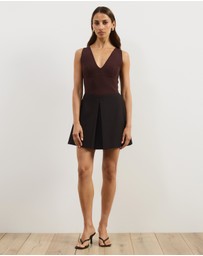 Atmos&Here - Belinda Pleat Tailored Mini Skirt