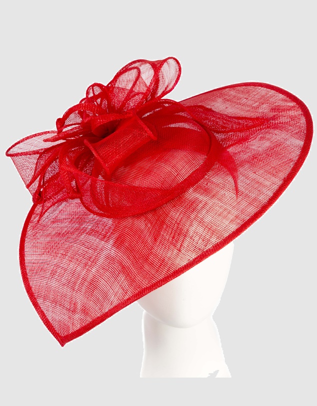 Max Alexander - Large Red Sinamay Fascinator Hat