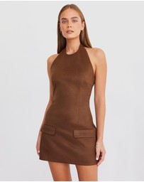 SNDYS - Amelia Suede Halter Mini Dress