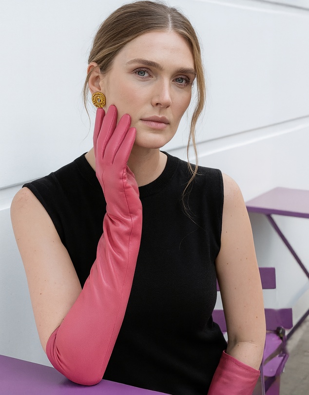 DENTS - Long Above-Elbow Lined Leather Gloves