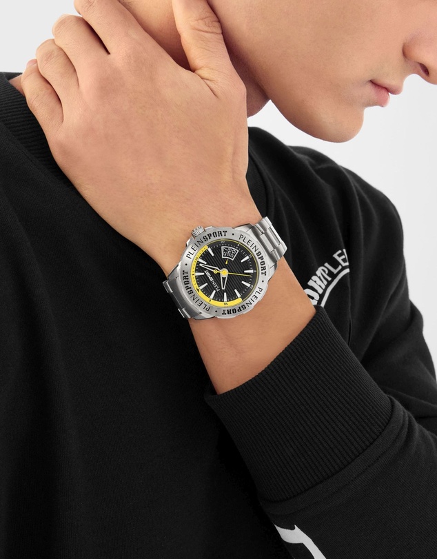Plein Sport - Plein Rampage 44mm Black dial and Black Yellow Silicone strap