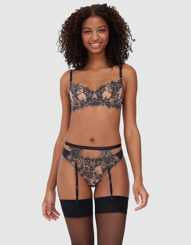 Skarlett Blue - Entice Wired Sheer Lace Balconette Bra
