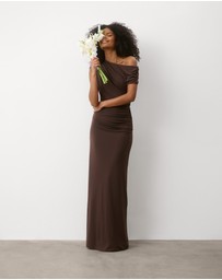 Six Stories - Asymmetric Neck Stretch Sculpt Bridesmaid Dress