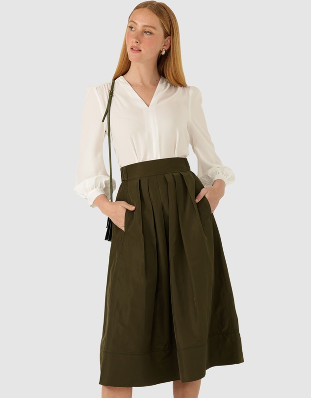 SACHA DRAKE - Pleated A-Line Skirt