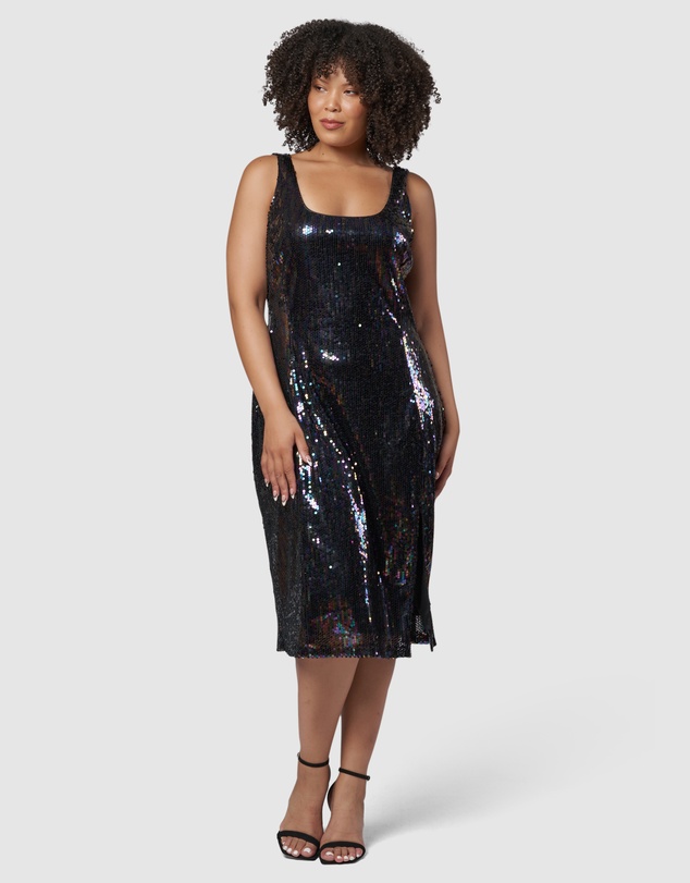 Pink Dusk by Curve Project - Desired Midi Sequin Dress