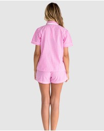 Sant And Abel - Women's Hepburn Gingham Pink Short PJ Set