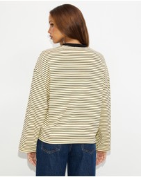 Dazie - Nostalgia Stripe Oversized LS Tee