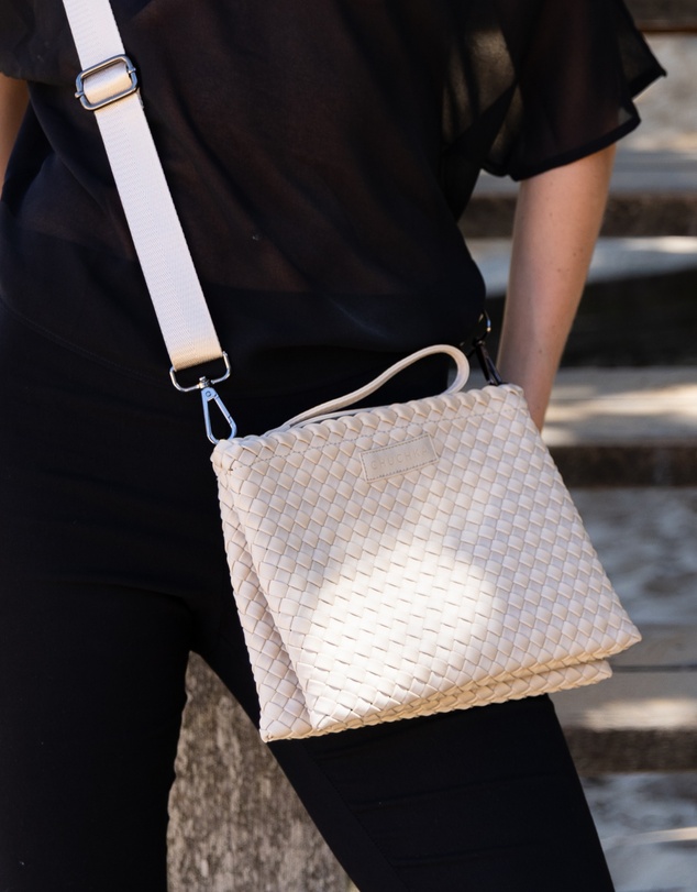 Chuchka - Woven Neoprene Double Pouch Bag Beige