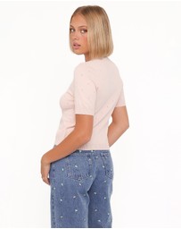 Petal & Pup - Monae Pointelle Button Up Top - Pink