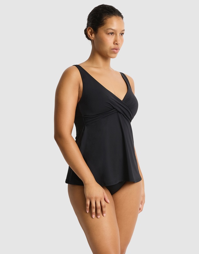 Sea Level Australia - Essentials Cross Front Swing Singlet Top Black