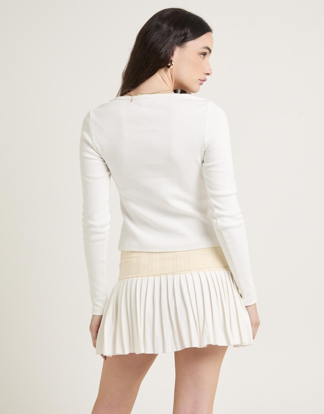 Subtitled - Maddy Button Asymmetric Top