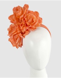 Max Alexander - Large Orange Flower Fascinator Headband