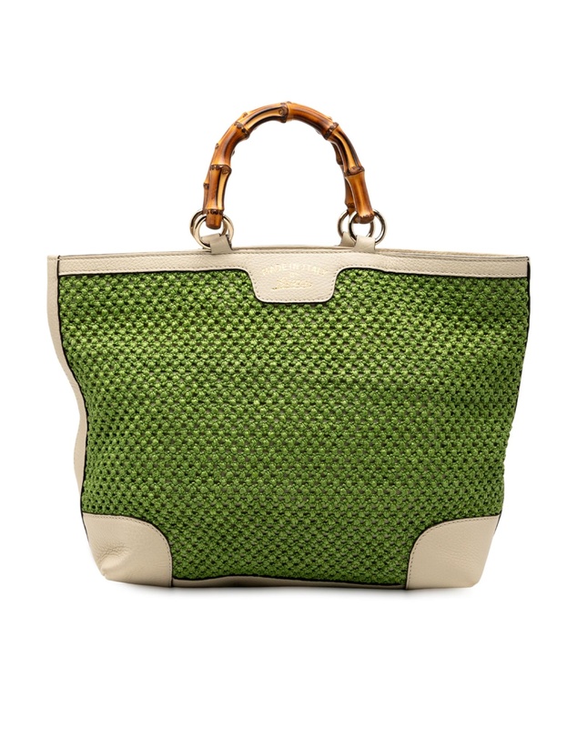 Pre-Loved by Azura Reborn - Pre-Loved Large Raffia Bamboo Shopper Tote