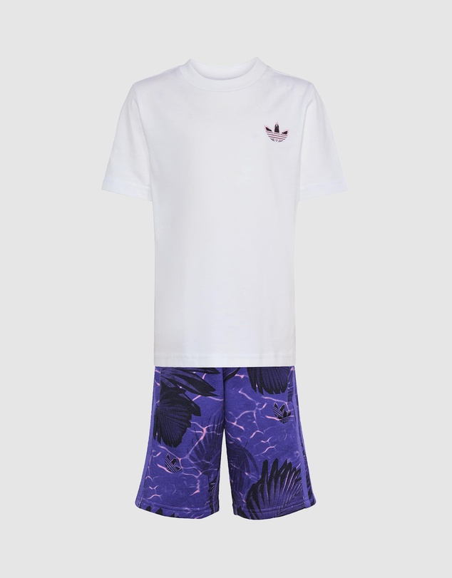 adidas Originals - Allover Print Regular Shorts and Tee Set - Kids-Teens