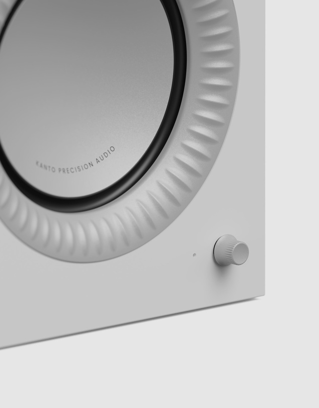 iWorld - Kanto TUK (2nd Gen) Grand 320 W Premium Powered Speaker System with Bluetooth 5.4, Dual RCA and USB-C Inputs, Matte White w/ Aluminum