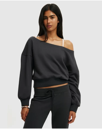 Cotton On - Relaxed Off Shoulder Sweatshirt