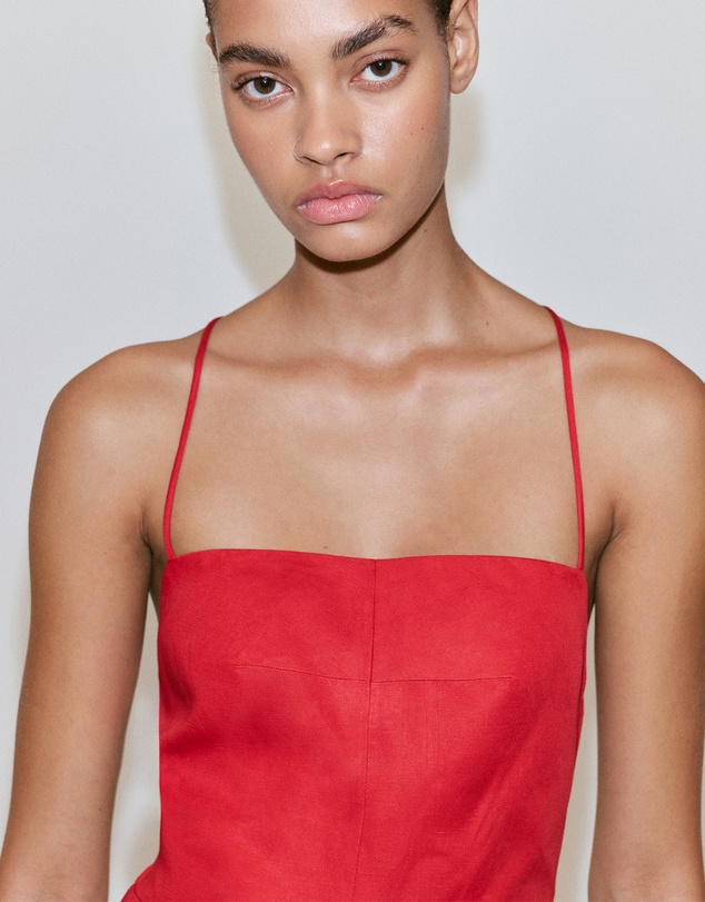 M.N.G - Cross-Back Linen Blend Playsuit