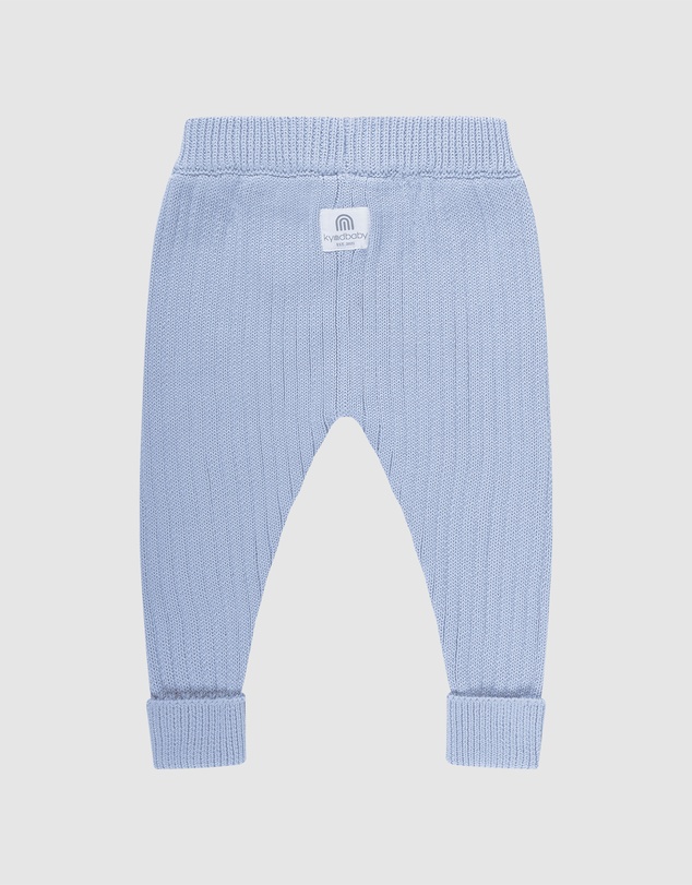 Kynd Baby - Organic Chunky Rib Knit Pant in Sky Blue
