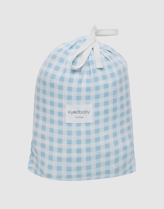 Kynd Baby - Fitted Cot Sheet in Blue Gingham