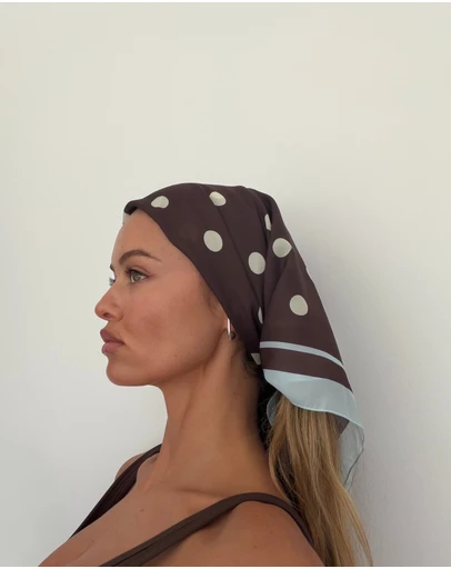 SSAINT - Polka Dot Head Scarf Brown & Blue