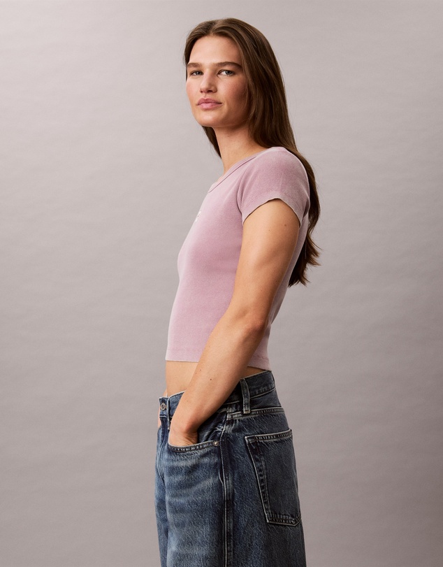 Calvin Klein Jeans - Woven Monologo Rib Crewneck Tee