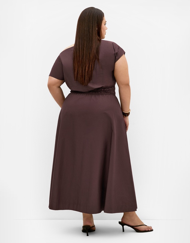 City Chic - Plus size Cass Cotton Maxi Dress - dark chocolate
