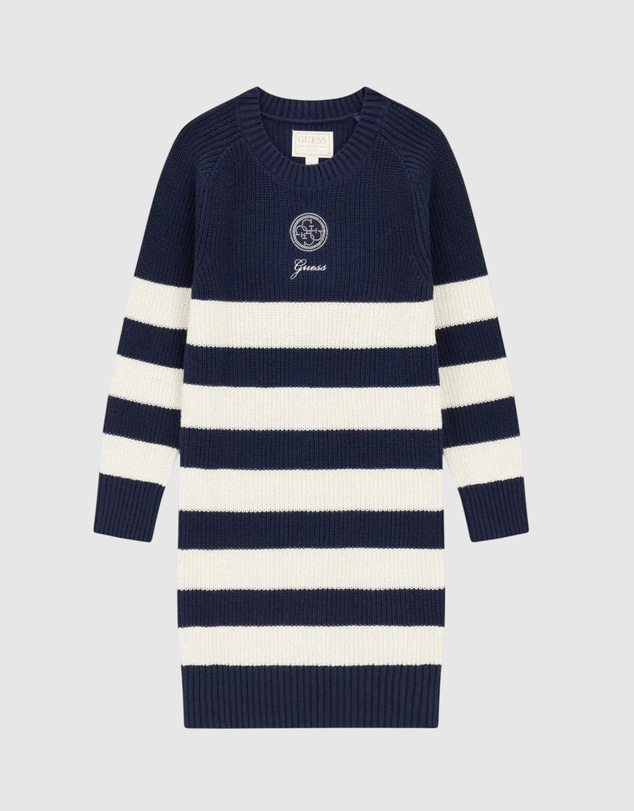 GUESS - Striped Long Sleeve Sweater Dress
