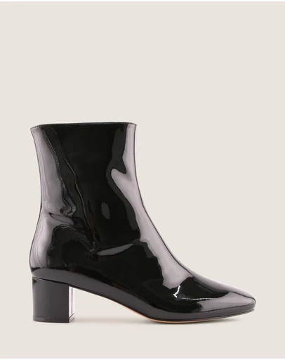Shelly Shen - Noah Heel Ankle Boots Black Patent