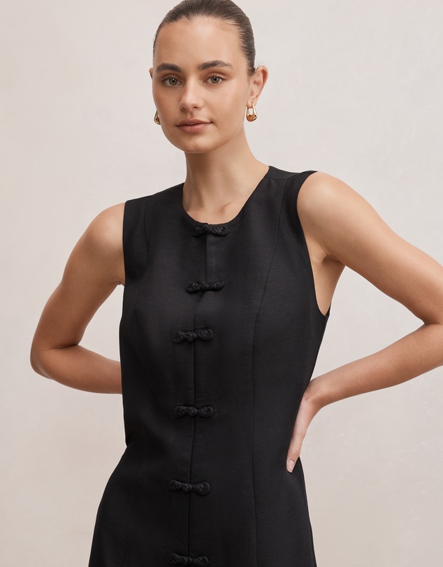 Forever New - Ari Embroidered Closure Mini Dress
