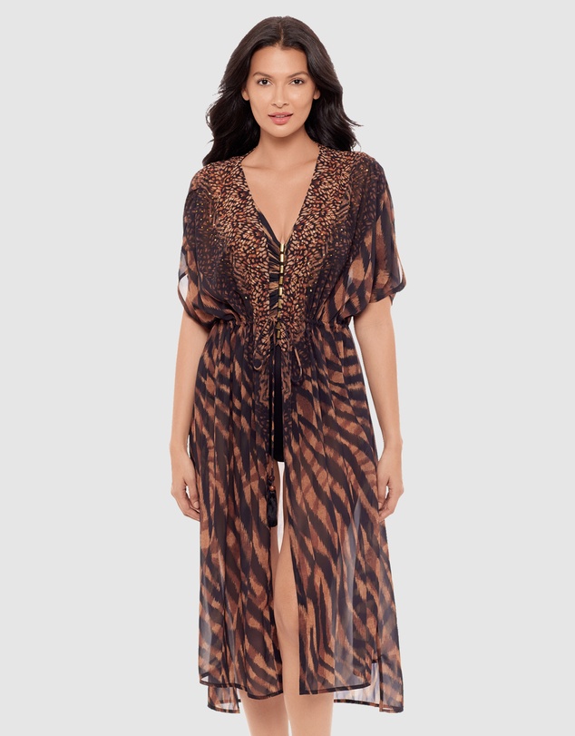 Miraclesuit Swimwear  - Raya de Safari Sheer Beach Cover Up Kimono