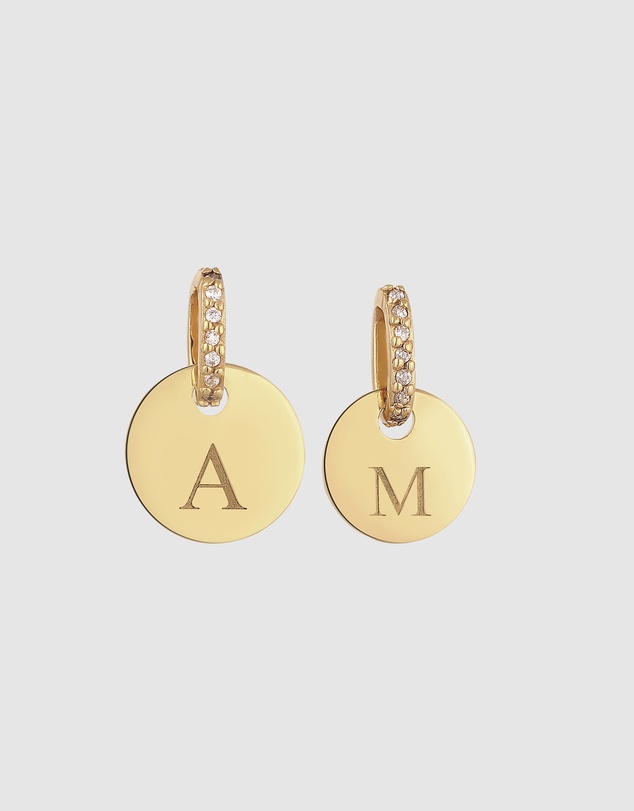 Elli Jewelry - Zirconia Disc Pendant Set in Gold-Plated 925 Silver