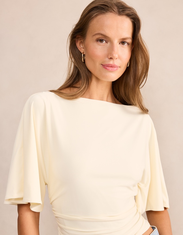 Forever New - Paige Flutter Sleeves Tie Back Top