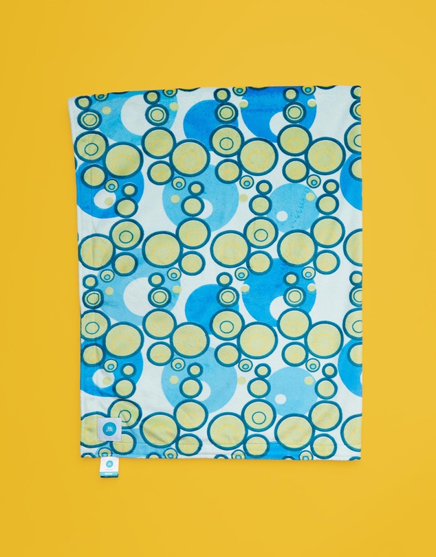 itti bitti - Cot Blankee - Seaweed with Azure