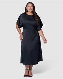 Pink Dusk by Curve Project - Lust Unleashed Satin Midi Dress