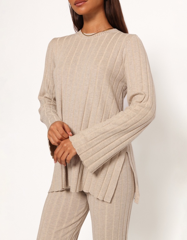 Petal & Pup - Silvie Long Sleeve Knitted Set - Oatmeal