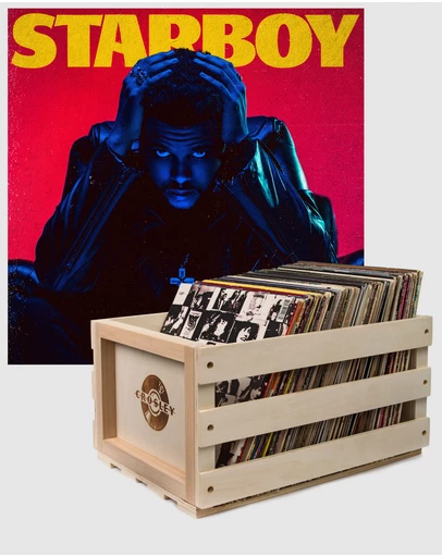 Universal Music - Crosley Record Storage Crate & The Weeknd Starboy - Double Vinyl Album Bundle