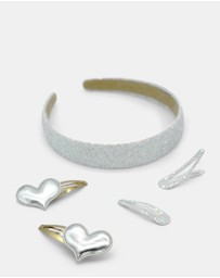 Morgan & Taylor - Holly Kids Hair Clip Set in Sparkling Grey Silver