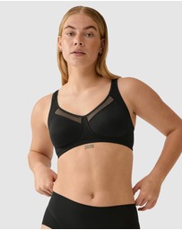 Naturana - Comfortable Wide Strap Wirefree Bra With Mesh