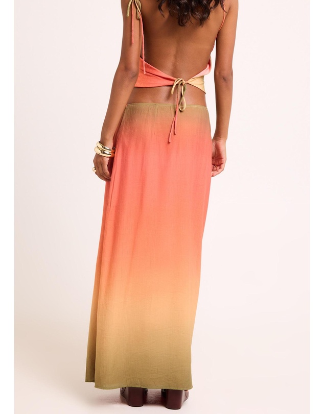 Subtitled - Earth Ombre Wrap Midi Skirt