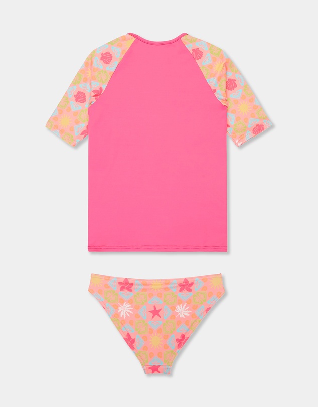 Roxy - Girls 2 to 7 Check TW Lycra Set Rash Vest