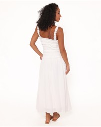 Petal & Pup - Enola Gather Midi Dress - White