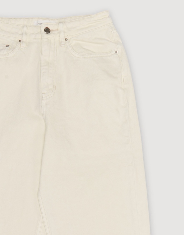 Revibe - Repaired Assembly Label Denim Wide Leg Jean
